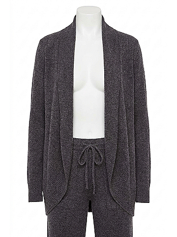 Barefoot Dreams Cozychic Lite Circle Cardigan in Carbon (view 1)