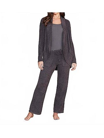 Barefoot Dreams Cozychic Lite Circle Cardigan in Carbon (view 2)