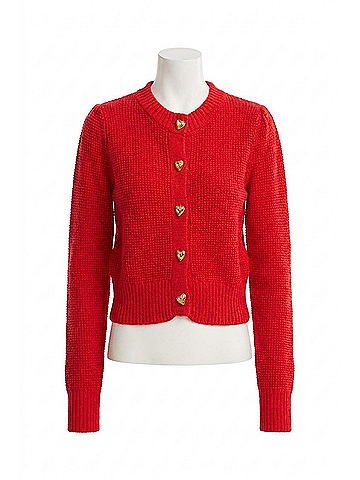 Allison Hearts Gia Cardigan in Red (view 1)