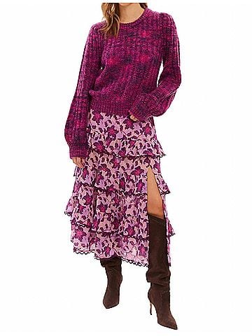 Allison Waverly Sweater in Pink Spacedye (view 2)