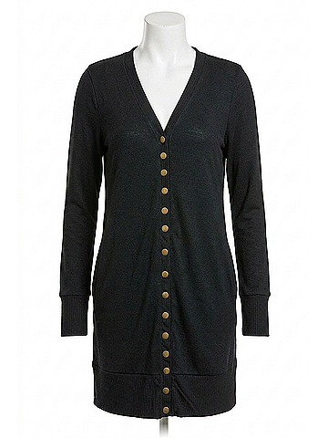 Zenana Snap Button Cardigan in Black (view 1)