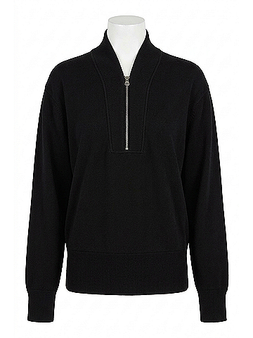 Varley Sally Half Zip Sweater in Black (view 1)