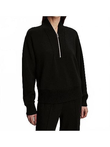 Varley Sally Half Zip Sweater in Black (view 2)