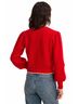 Allison Red Solid Piper Cardigan in Red Size S - photo 4