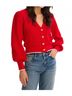 Allison Red Solid Piper Cardigan in Red Size M - photo 3