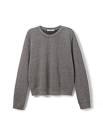 perfectwhitetee Scarlett Core Fleece Sweatshirt in Grey (view 1)