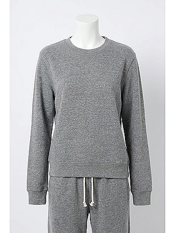 perfectwhitetee Scarlett Core Fleece Sweatshirt in Grey (view 2)
