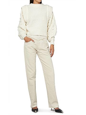 FARM Rio Braided Pullover Sweater in Off-White (view 2)