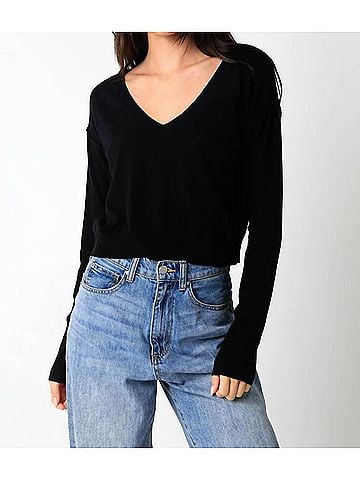 Olivaceous Loren Sweater in Black (view 2)