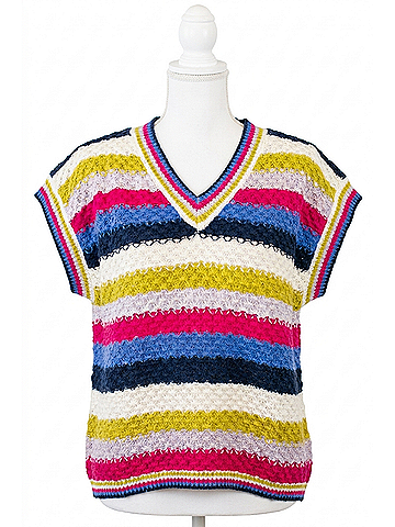 Jodifl Another One V-Neck Striped Top in Multi (view 1)