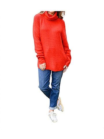 Jodifl Steady Pace Roll Neck Sweater in Red (view 2)