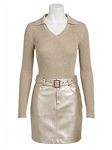 Generation Love Wyatt Sweater in Pale Gold (view 1)