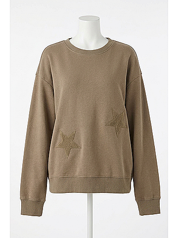 Jodifl Chenille Stars Sweatshirt in Olive (view 1)