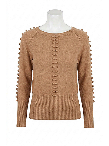 Love Token Ashton Long Sleeve Sweater in Camel (view 1)