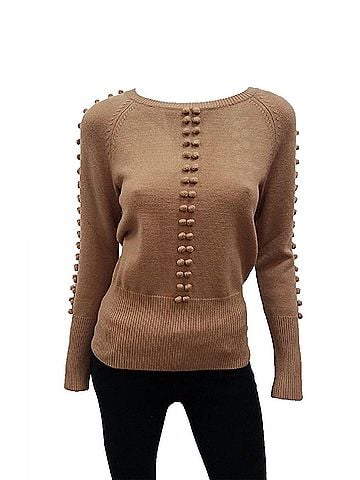 Love Token Ashton Long Sleeve Sweater in Camel (view 2)