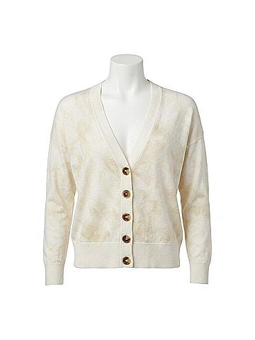 Sanctuary V-Neck Cotton Blend Cardigan in Ivory (view 1)