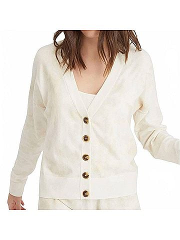 Sanctuary V-Neck Cotton Blend Cardigan in Ivory (view 2)