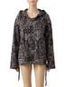 AndTheWhy Paisley Black Lace Up Pullover Windbreaker Jacket in Black, White Size S - photo 1
