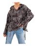AndTheWhy Paisley Black Lace Up Pullover Windbreaker Jacket in Black, White Size S - photo 2
