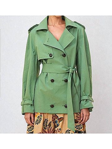FARM Rio Trench Coat in Green (view 2)