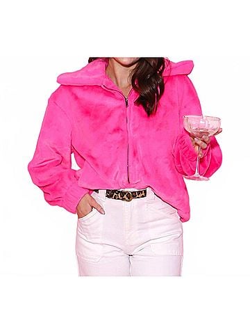 THML Faux Fur Jacket in Pink (view 2)