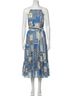 Current Air Graphic Blue Costal Patchwork Midi Dress in Multi Size S - photo 1