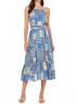 Current Air Graphic Blue Costal Patchwork Midi Dress in Multi Size S - photo 2