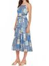 Current Air Graphic Blue Costal Patchwork Midi Dress in Multi Size S - photo 4