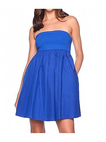 Susana Monaco Poplin Tube Mini Dress in Sapphire (view 2)