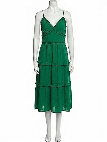 Pinch Piper Tiered Midi Dress in Light Emerald (view 1)