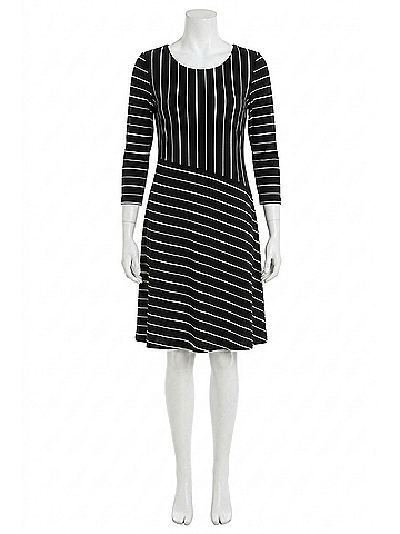Habitat Savannah Stripe Swing Dress in Black Stripe (view 1)