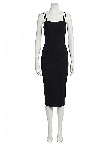 Susana Monaco Double String Midi Dress in Black (view 1)