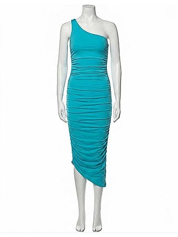 Susana Monaco One Arm Gathered Midi Dress in Tahitian (view 1)