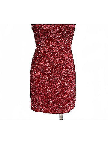 Sherri Hill Women's Sequin Open Back Short Dress in Red (view 2)