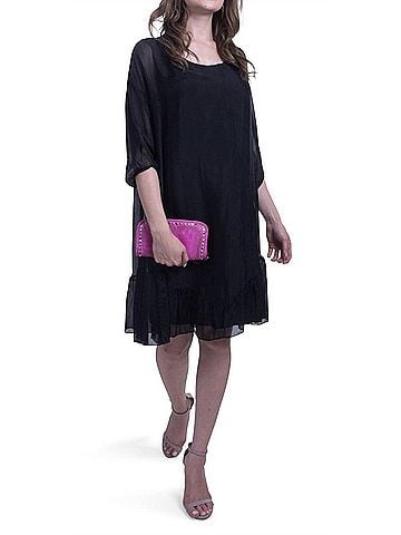 GiGi Moda Strolia Silk Mini Dress in Black (view 2)