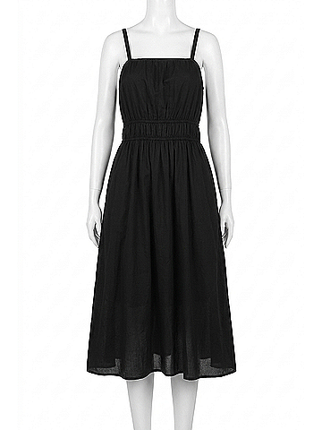 NATION LTD Opal Elasticated Sundress in Jet Black (view 1)