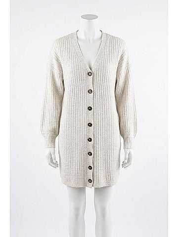 Sanctuary Button Front Sweater Dress in Chalk Heather (view 1)