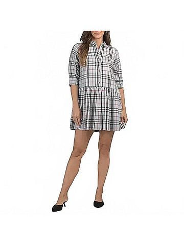Gretchen Scott Designs Plaid So Sweet Dress in Pale Blue (view 2)