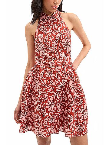 Veronica Beard Beau Linen Mini Dress in Persimmon Multi (view 2)