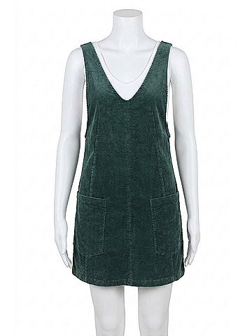 Hem & Thread Washed Willow Dress in Green (view 1)