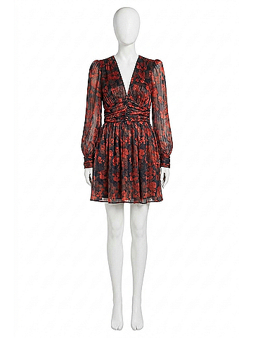 Elan Floral Mini Dress in Red (view 1)