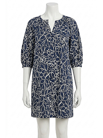 Velvet by Graham & Spencer Printed Voile Summer Dress in Navy (view 1)