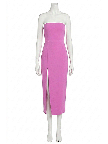 Susana Monaco Tube Slit Front Midi Dress in Romantic Pink (view 1)