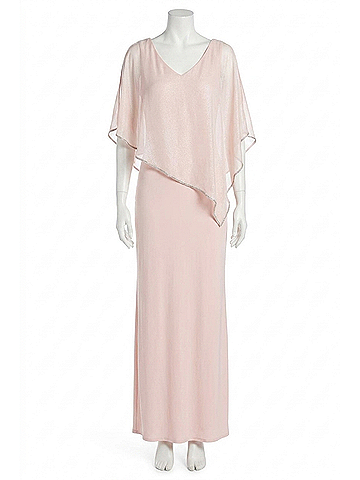 Joseph Ribkoff Formal V-Neck Sheath Dress in Rosé (view 1)