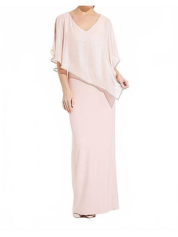 Joseph Ribkoff Formal V-Neck Sheath Dress in Rosé (view 2)