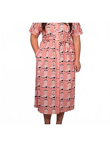 Layers Clothing Cheyenne Midi Dress in Pink (view 2)