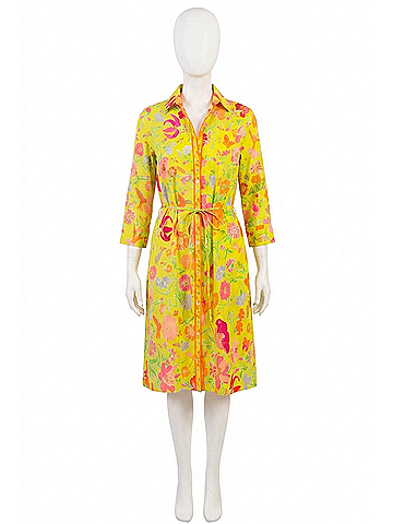Gretchen Scott Designs Cotton Birds & The Bees Pulley Dress in Yellow Floral (view 1)