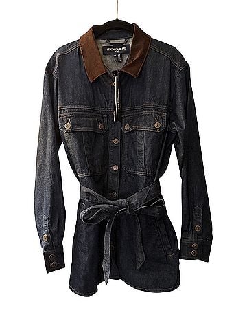 Veronica Beard Mikaela Shacket with Corduroy Collar Denim Jacket (view 1)