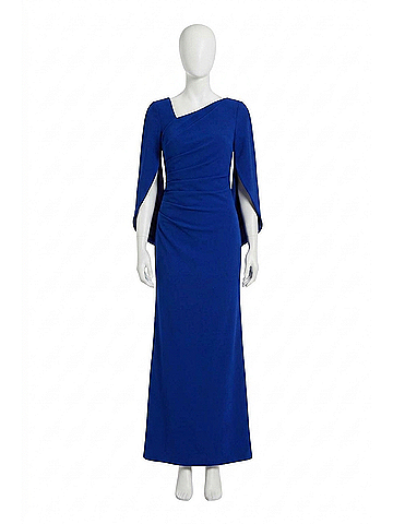 Joseph Ribkoff Draped Cowl Sleeve Evening Dress in Royal Sapphire (view 1)