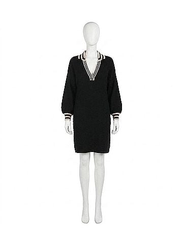Emily McCarthy Lolli Sweater Dress in Black Monogram (view 1)